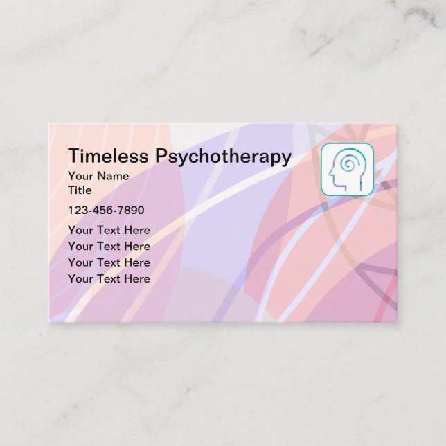 Trendy Mental Health Psychotherapy Business Cards (Front)