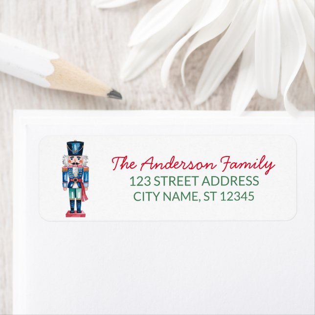 Trendy Merry Christmas Nutcracker Return Address   (Insitu)