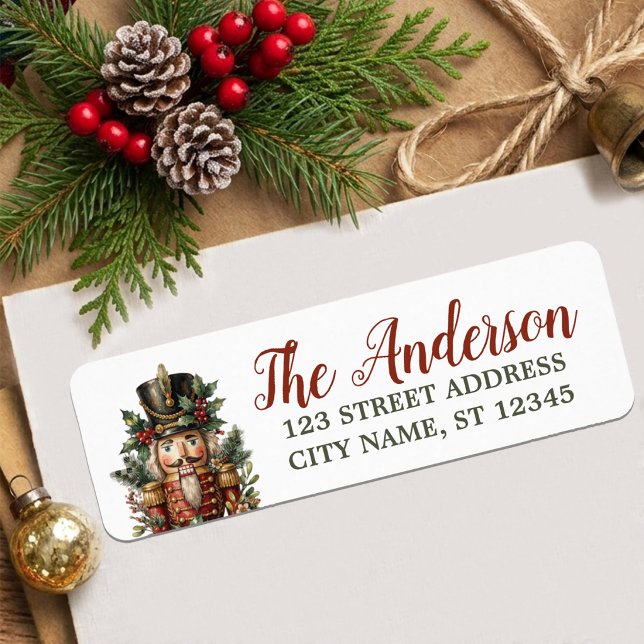 Trendy Merry Christmas Nutcracker Return Address   (Creator Uploaded)