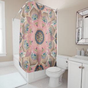 Trendy Metallic Gold and Pink Mandala Design