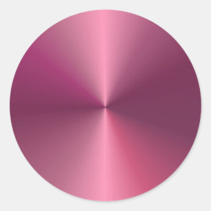 Trendy Metallic Look Blank Elegant Pink Template Classic Round Sticker
