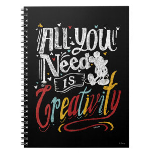 Trendy Mickey   All You Need Is Creativity Notebook
