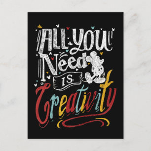 Trendy Mickey   All You Need Is Creativity Postcard