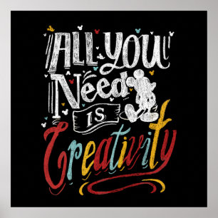 Trendy Mickey   All You Need Is Creativity Poster