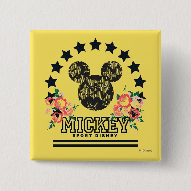 Trendy Mickey | Athletic 2 Inch Square Button (Front)