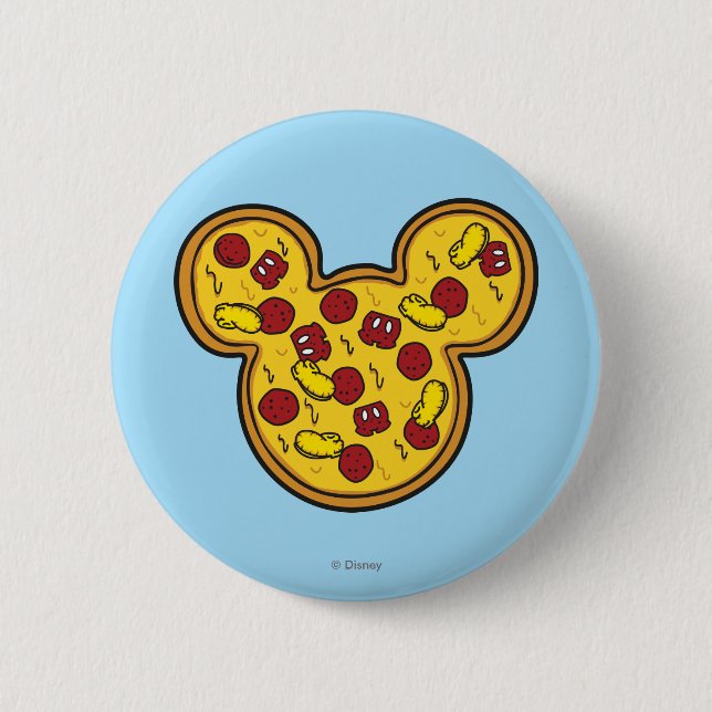 Trendy Mickey | Head-Shaped Pizza 2 Inch Round Button (Front)