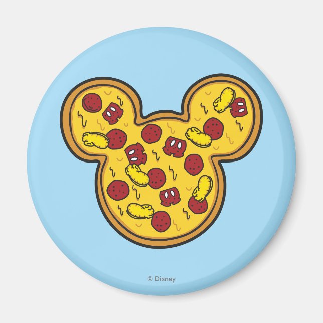 Trendy Mickey | Head-Shaped Pizza Magnet (Front)