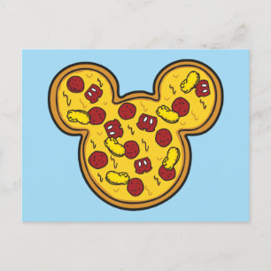 Trendy Mickey   Head-Shaped Pizza Postcard