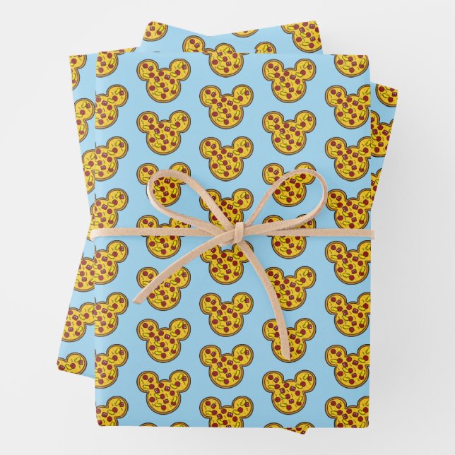 Trendy Mickey | Head-Shaped Pizza Wrapping Paper Sheet (In situ)
