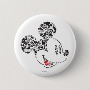 Trendy Mickey   Icons & Phrases 2 Inch Round Button