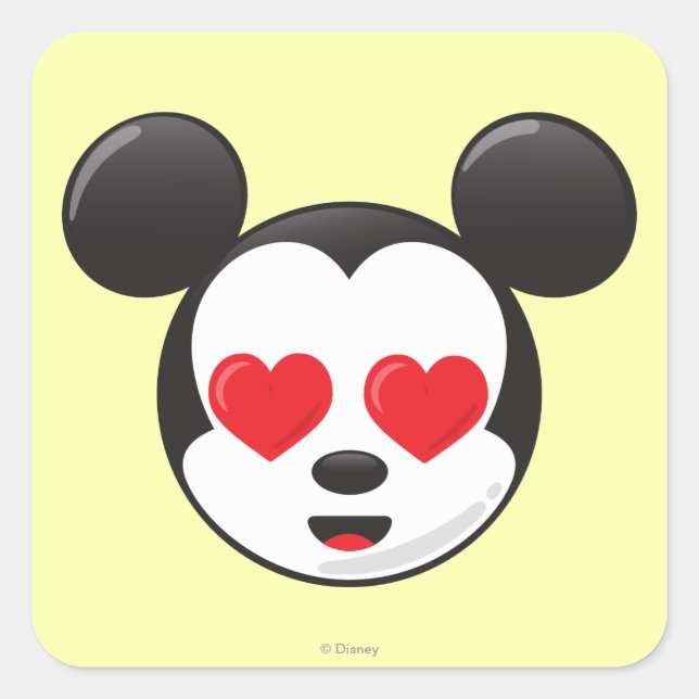 Trendy Mickey | In Love Emoji Square Sticker (Front)