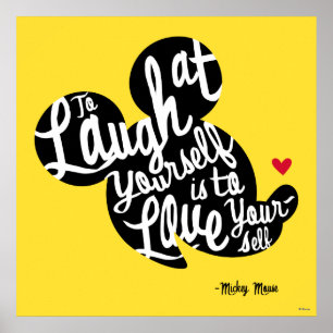 Trendy Mickey Laugh At Yourself Poster