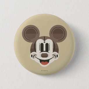 Trendy Mickey   Stylized Stripes Retro Head 2 Inch Round Button