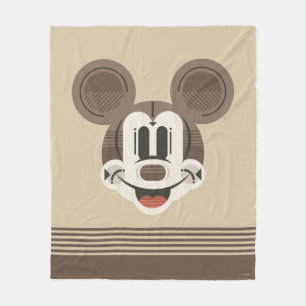 Trendy Mickey   Stylized Stripes Retro Head Fleece Blanket