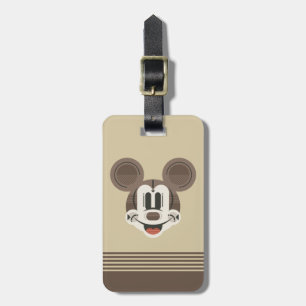 Trendy Mickey Stylized Stripes Retro Head Luggage Tag