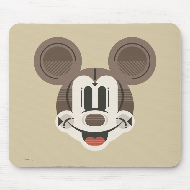 Trendy Mickey | Stylized Stripes Retro Head Mouse Pad (Front)