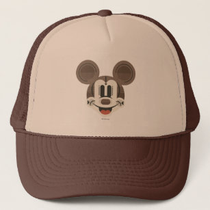 Trendy Mickey   Stylized Stripes Retro Head Trucker Hat
