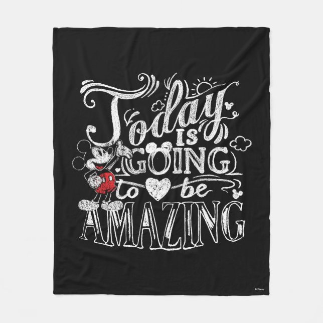 Trendy Mickey | Today Is Going To Be Amazing Fleece Blanket (Front)