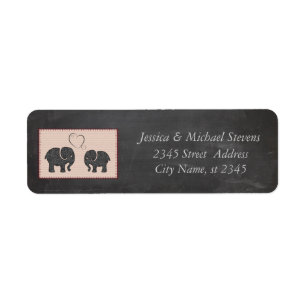 Trendy mignon éléphants romantiques en chalkboard 