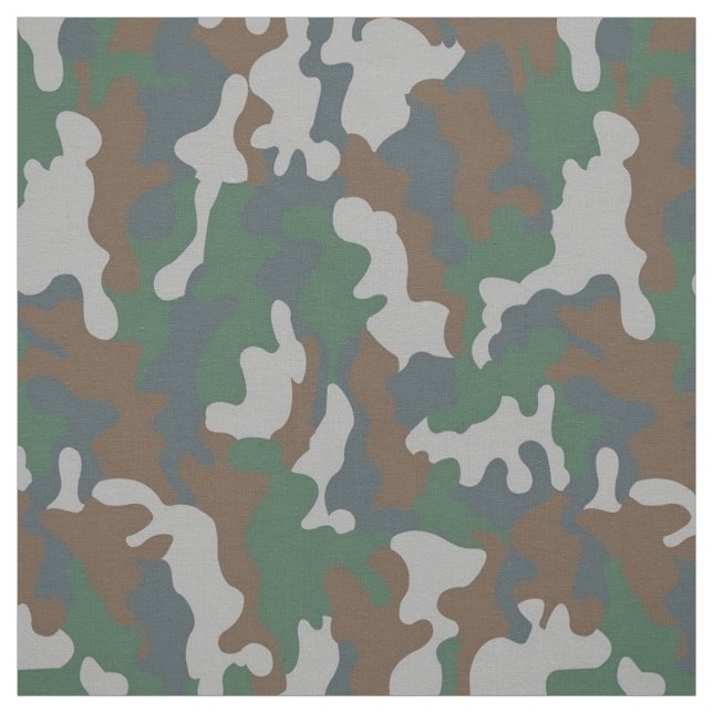 Trendy Military Woodland Camouflage Camo Pattern Fabric (Swatch)