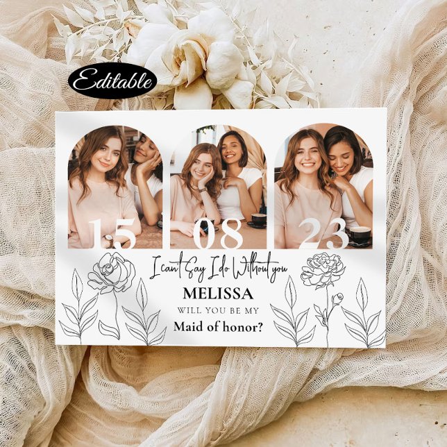 Trendy Minimal Bridesmaid Proposal Card (Creator Uploaded)
