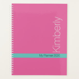 Trendy Minimal Design DIY Name/Subject/Pink & Teal Planner