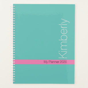 Trendy Minimal Design DIY Name/Subject/Teal & Pink Planner