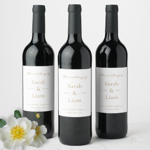Trendy Minimalism Golden Wine Bottle Label Set