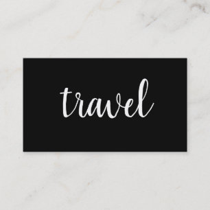 Trendy Minimalist Black Modern Plain Travel Agent Business Card