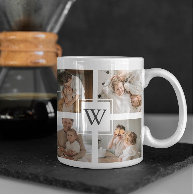 Trendy Minimalist Collage Fathers Photo Daddy Gift Coffee Mug (Creator Uploaded)