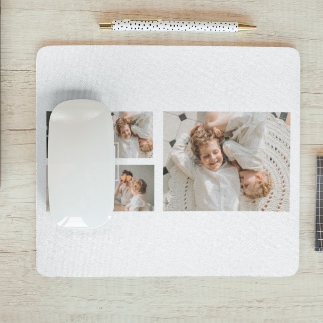 Trendy Minimalist Collage Fathers Photo Daddy Gift Mouse Pad (Creator Uploaded)
