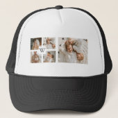 Trendy Minimalist Collage Fathers Photo Daddy Gift Trucker Hat (Front)