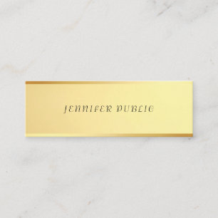 Trendy Minimalist Design Glamourous Gold Template Mini Business Card
