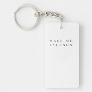 Trendy Minimalist Elegant Professional Serif Font Keychain