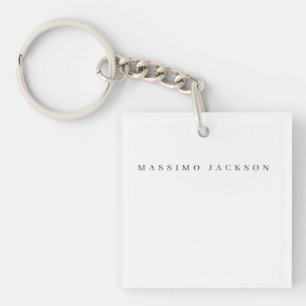 Trendy Minimalist Elegant Professional Serif Font Keychain