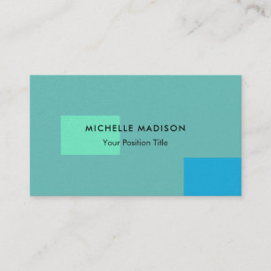 Trendy Minimalist Green Blue Business Card