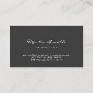 Trendy Minimalist Grey Color Business Card