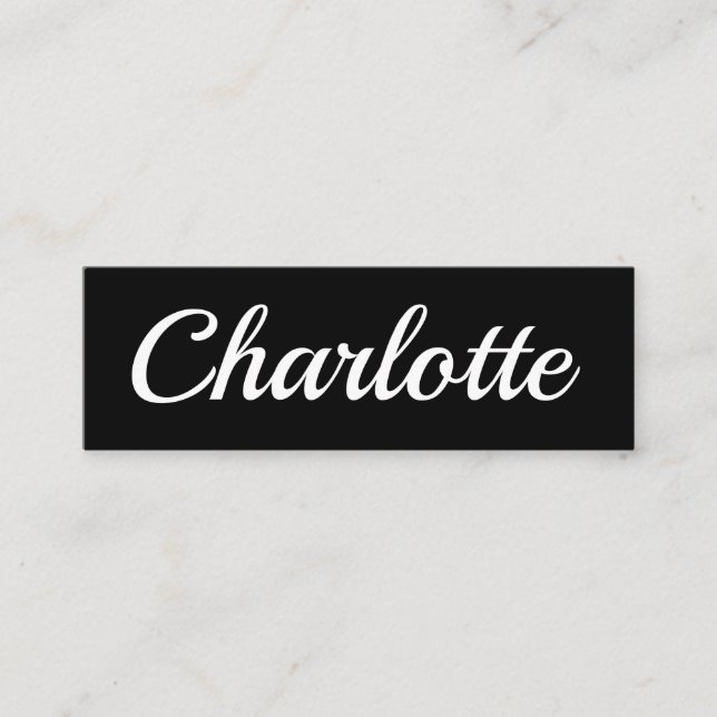 Trendy minimalist modern black business card (Front)