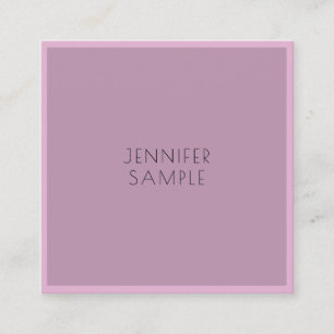 Trendy Minimalist Modern Elegant Purple Template Square Business Card