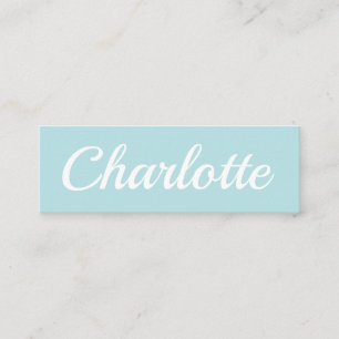 Trendy minimalist modern pastel blue mini business card