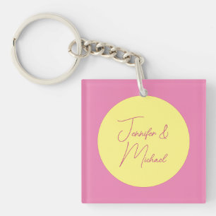 Trendy Minimalist Modern Plain Simple Pastel Color Keychain