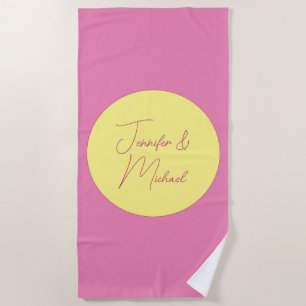Trendy Minimalist Modern Plain Simple Pastel Colou Beach Towel