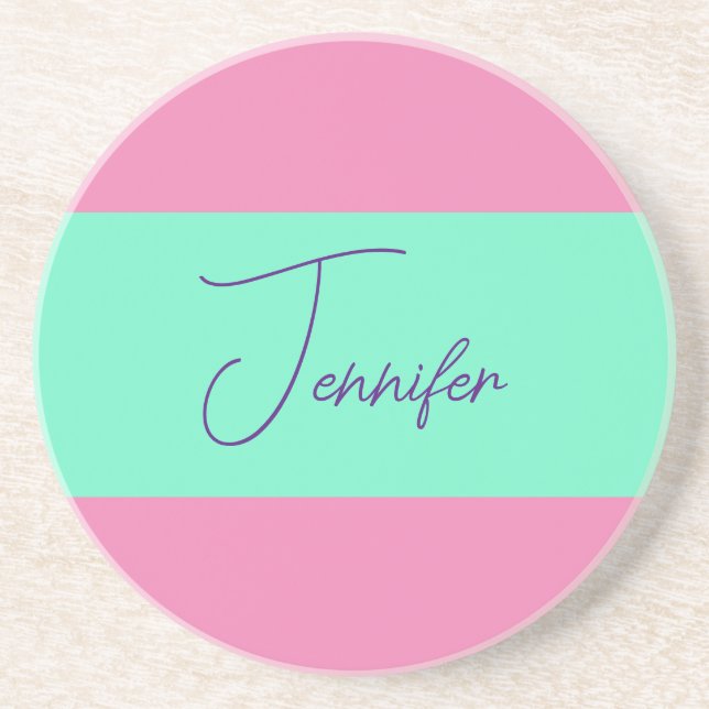 Trendy Minimalist Modern Plain Simple Pastel Colou Coaster (Front)