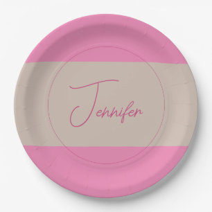Trendy Minimalist Modern Plain Simple Pastel Colou Paper Plate