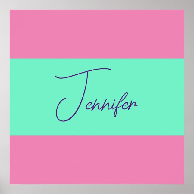 Trendy Minimalist Modern Plain Simple Pastel Colou Poster (Front)