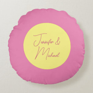 Trendy Minimalist Modern Plain Simple Pastel Colou Round Pillow