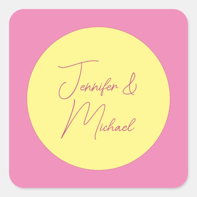 Trendy Minimalist Modern Plain Simple Pastel Colou Square Sticker (Front)