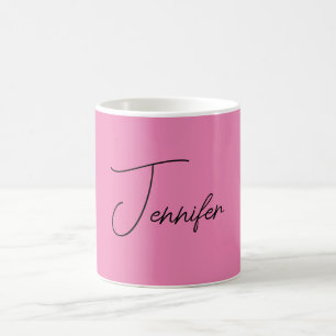 Trendy Minimalist Modern Plain Simple Pink Colour Coffee Mug