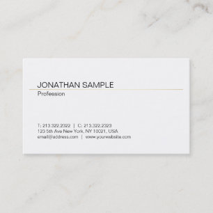 Trendy Minimalist Modern Stylish White Gold Plain Business Card