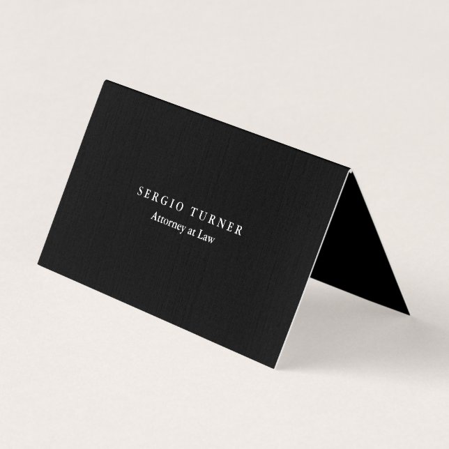 Trendy Minimalist Professional Black Business Card (Front)